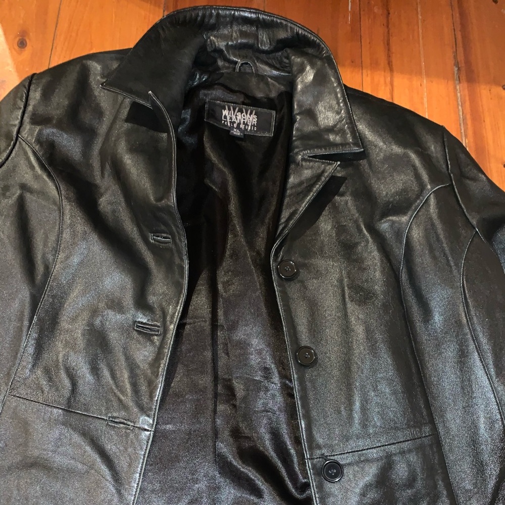 Wilson’s leather peel studio trench coat
